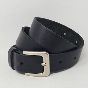 TOSCANA Mens Black Calfskin Italian Leather Belt 38"- 46"